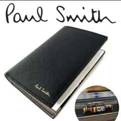 新品 Paul Smith ポールスミス 二つ折り ミニ札財布 黒 イタリア製