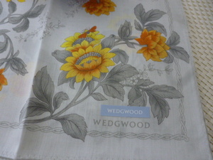 保管品☆未使用 WEDGWOOD☆ウエッジウッド ハンカチ お花 グレー？