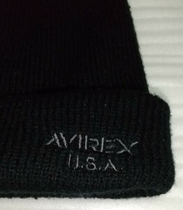 AVIREX U.S.A.ニット帽 ミリタリー ウェア ブランド アヴィレックス帽子 内径約27cm 二重防寒ブラック黒色GLAYグレイ迷彩アメリカ空軍 王様