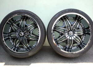 DIABLO BLACK CHROMEディアブロブラッククローム 10J +40 5H150 295/35R24バリ山ラジアルFALKEN 100 200ランクル LEXUS LX470 LX570 TUNDRA