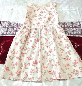 白ピンク花柄ノースリーブ ネグリジェ ナイトウェア ミニワンピース White pink floral sleeveless negligee nightwear mini dress