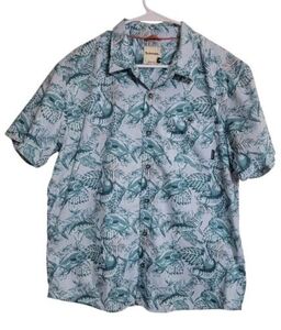 Simms Shirt Men L Multi Tailout S/S Fishing Hawaiian Coastal Resort Country Club 海外 即決