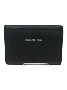 BALENCIAGA◆カードケース/レザー/BLK/無地/メンズ