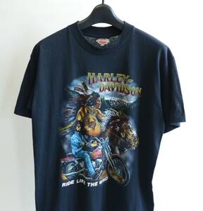 美used 90sビンテージ USA製 91s ハーレーダビッドソン Tシャツ size MD アメリカ製 綿ポリ 50/50