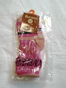 新品 ☆Burano☆ 9～13cm 靴下 ボーダー柄 桜色 @KB3671