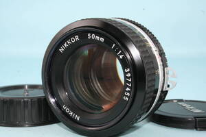 1円～ 美品 ニコン Nikon Ai Nikkor 50mm f1.4 返品保証 同梱可 単焦点 MFレンズ 11020-2