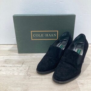 COLE HAAN コールハーン スエード ヒール パンプス サイズ5 1/2(約22.5cm) 靴 シューズ ブラック レディース[D3013]