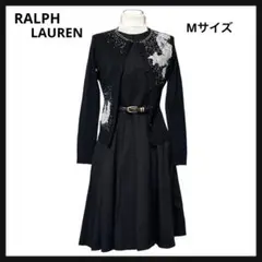 【LALPH LAUREN】ノースリーブ ワンピース　プリーツ　フレア　膝丈　黒