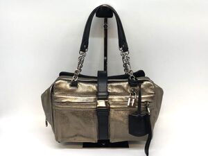 １円～ LOEWE ロエベ ローラ26 ハンドバッグ トートバッグ アナグラム ガンメタリック シルバー系 レディース パドロック