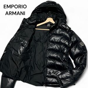 美麗品◎XLサイズ!!ダウン90%!!エンポリオアルマーニ【圧倒的な存在感】EMPORIO ARMANI EA7 ダウン ジャケット ブラック 極厚 秋冬◎メンズ