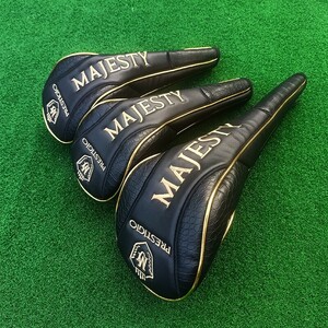 3個セット 1+3+5 ウッドカバーファスナー開閉 MAJESTY GOLF ドライバー フェアウェイウッド ヘッドカバー