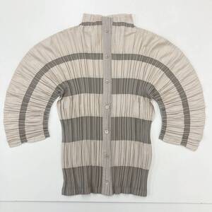 ISSEY MIYAKE A-POC INSID プリーツ 変形 長袖 シャツ ボーダー 2サイズ イッセイミヤケ ブラウス PLEATS PLEASE archive 4010494