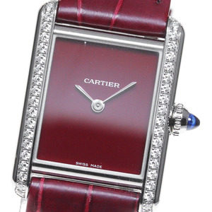 カルティエ CARTIER W4TA0022 タンクフランセーズSM サイドダイヤ クォーツ レディース 美品 保証書付き_837225