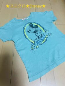 ★GU★定価1490円★Disney★ミッキー★半袖Tシャツ110グリーングラフィック