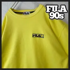 y2k 90s FILA トレーナー クルーネック スウェット 刺繍ロゴ テック