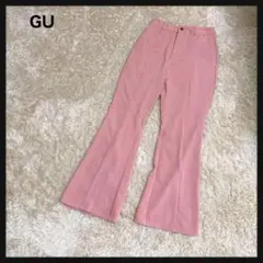 【良品】GU(ジーユー)★ カットソーカラーフレアスラックス ピンク Mサイズ