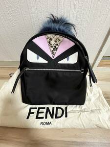 美品　FENDI フェンディ ナイロン モンスター バックパック リュック ブラック