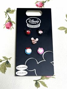 Disney store☆ディズニーストアー☆スイーツピアス5点☆ミッキー＆ミニー＆ドナルド＆デイジー☆アイス・カップケーキ・チョコレート