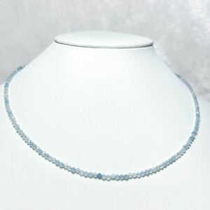 「天然石ネックレス38+5cm アクアマリンネックレス」necklace 