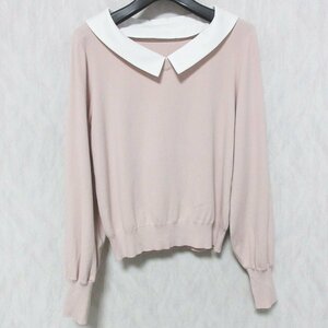 美品 FOXEY フォクシー 2022年モデル Manon Sweater 長袖 襟付き 2way ニット マノンセーター 42647 38 ピンク ◆