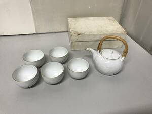 未使用　長期保管品　煎茶　お茶道具　湯呑5　急須1　慶　刻印