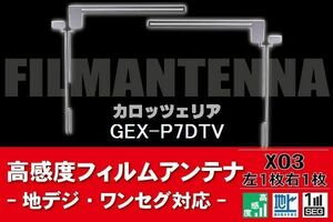 地デジ ワンセグ フルセグ L字型 フィルムアンテナ 右1枚 左1枚 カロッツェリア carrozzeria 用 GEX-P7DTV 対応 フロントガラス 高感度 車