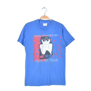 【送料無料】80s ポールマッカートニー TUG OF WAR ヴィンテージTシャツ バンドTシャツ PAUL McCARTNEY 青 サイズM 古着 @AAA1420