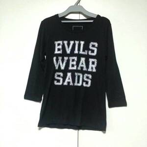 ブラック SS SADS CLOTHS OF THE EVIL 黒夢 清春 EVILS WEAR SADS 7分袖 Tシャツ KUROYUME KIYOHARU SADS サッズ