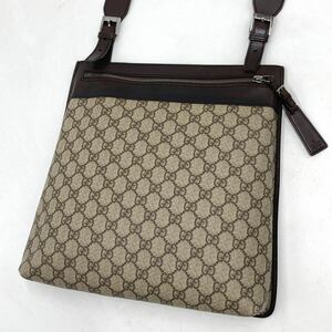 1円【入手困難品】グッチ GUCCI ショルダーバッグ メッセンジャー ボディ サコッシュ GGスプリーム総柄 PVCレザー 斜め掛け メンズビジネス