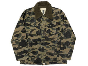 極美品 Mサイズ A BATHING APE アベイシングエイプ 1st camo ファーストカモ 猿迷彩 コーデュロイ ジャケット 裏ボア