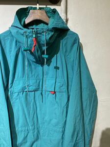 【即決】80s eddie bauer エディーバウアー アノラックパーカー ナイロンジャケット ハーフジップ プルオーバー アメリカ古着 黒タグ M