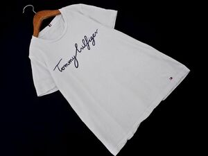 ネコポスOK TOMMY HILFIGER トミーヒルフィガー ロゴ プリント 半袖 Tシャツ sizeS/ライトグレー ■◆ ☆ efb1 レディース