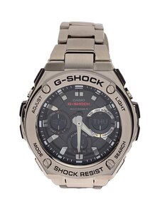 CASIO◆ソーラー腕時計・G-SHOCK/デジアナ/ステンレス/SLV/SLV