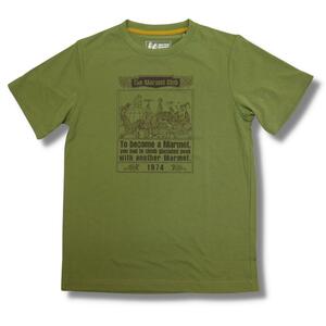 即決☆マーモット Party プリント Tシャツ KH/Mサイズ Marmot 送料無料 吸汗 速乾 UVカット 消臭 トレッキング スポーツ キャンプ Marmot