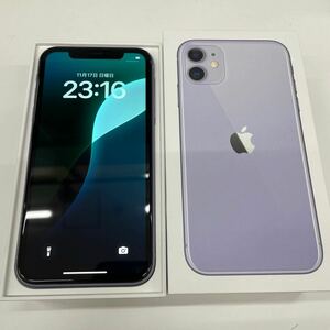 T1119【中古品】/Apple MWLX2J/A iPhone11 64 利用- SIMフリー パープル