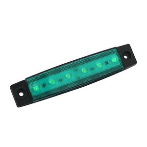 24V LED 6発 サイドマーカー 緑 グリーン 1個 フラット 角型 9mm 薄型マーカー トラック 車高灯 車幅灯 路肩灯 ワークライト デイライト