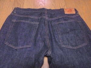 244-196/濃紺/美品/TCB JEANS/TCBジーンズ/501XXタイプ/レザーパッチ/革パッチ/デニムパンツ/ジーンズ/W34