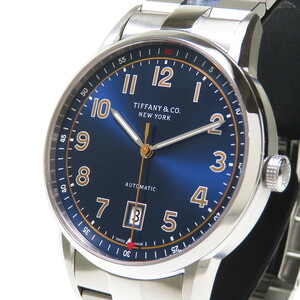 TIFFANY&Co./ティファニー 34668299 裏スケ 腕時計 ステンレススチール 自動巻き/オートマ 紺 メンズ