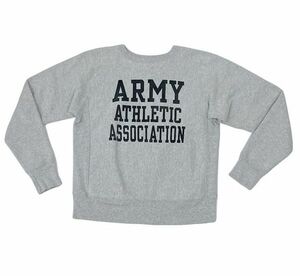 米国製 チャンピオン スウェット リバースウィーブ ARMY ATHLETIC ASSOCIATION 染み込み Champion REVERSE WEAVE 赤タグ グレー L [t-0122]