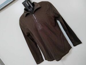 kkaa2151 ■ a.V.V HOMME ■ シャツ カットソー トップス 長袖 ハーフジップ ダークブラウン こげ茶 48 L 新品タグ付き