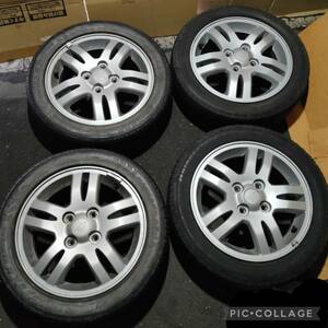 希少 ダイハツ ムーウ゛ エアロダウンカスタム RS 純正 アルミホイール タイヤ 165/55r14付 14インチ 4.5J PCD100 4穴ハイゼットミラエッセ