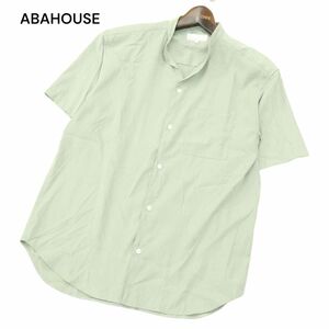 ABAHOUSE アバハウス 春夏 防シワ素材★ Vネック 半袖 シャツ Sz.48　メンズ　A4T05723_5#A