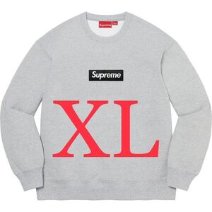 新品 シュプリーム SUPREME Box Logo Crewneck ボックスロゴ BOX ロゴ クルーネック スウェット トレーナー gray 灰色 メンズ XL カナダ製