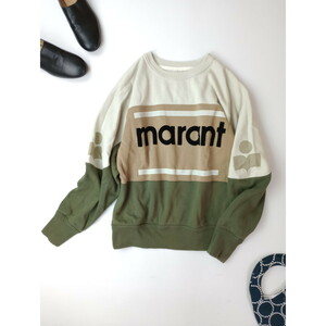 ISABEL MARANT ETOILE イザベルマラン エトワール 切替 ロゴ スウェット 長袖 トップス カーキ 38