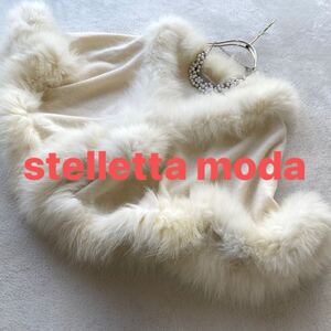 3点送料無料☆stelletta moda フォックスファー付き　ストール　ニットストール　