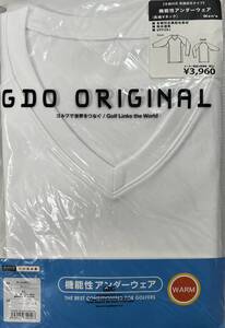 新品　　golfdigest/GDO　【冬期対応肌面起毛タイプ】機能性アンダーウェア(長袖Vネック)　XL　吸水速乾/UPF50+　