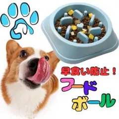 フードボウル ペット 犬 早食い防止 ボール ペット用品 ペットボウル 青