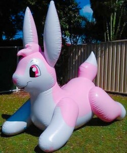 ★正規品 PuffyPaws Toys Inflatable Pink Bunny 空気ビニール風船 人形/空ビ/エアーバルーン/ピンクバニー/浮き輪/Rabbit