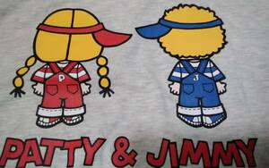 ☆レディース☆patty&jimmy ☆可愛い！胸元に刺繍♪後ろ姿のパティ&ジミーイラスト入り淡灰色半袖Tシャツです(o^―^o)大きいサイズＬＬ☆