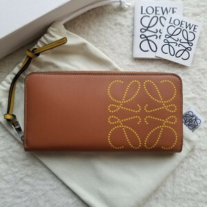 新品 訳あり LOEWE ロエベ ブランド ジップ アラウンド ウォレット 長財布 Tan/Ochre C500T12X03 0010528966 国内完売 入手困難